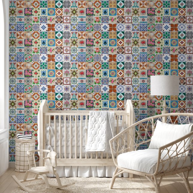 Papel Pintado Azulejo portugués Tiles Mural decoración de casa (Niños)