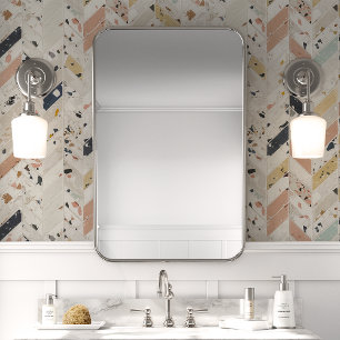 Papel Pintado Azulejo Terrazzo Chevron Multicolor