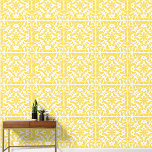 Papel Pintado Azulejos amarillo español portugués