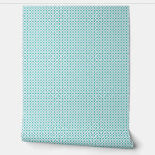 Papel Pintado Azulejos de diamantes blancos y acuáticos