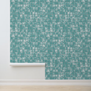 Papel Pintado Azulejos de granito verde marino moderno para baño