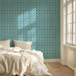 Papel Pintado Azulejos de mosaico azul y teal inspirados