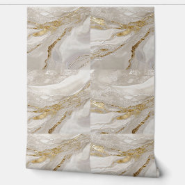 Papel Pintado Azulejos de yeso de oro blanco
