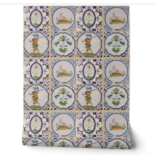 Papel Pintado Azulejos holandeses vintage Delft del siglo XVII a