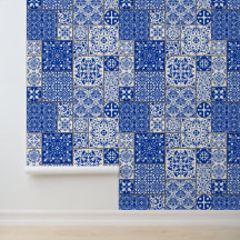 Azulejos Majólica de Azul y Blanco Mediterráneo