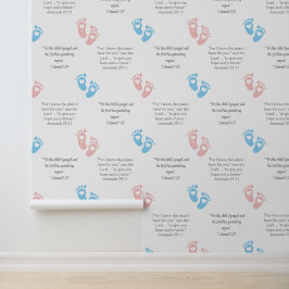 Papel Pintado BABY FOOTPRINS Biblia cristiana Verse Nursery