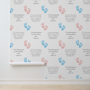 Papel Pintado BABY FOOTPRINS Biblia cristiana Verse Nursery