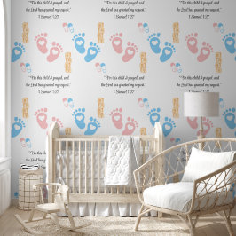 Papel Pintado BABY FOOTPRINTS Personalizable Bíblica Cristiana V