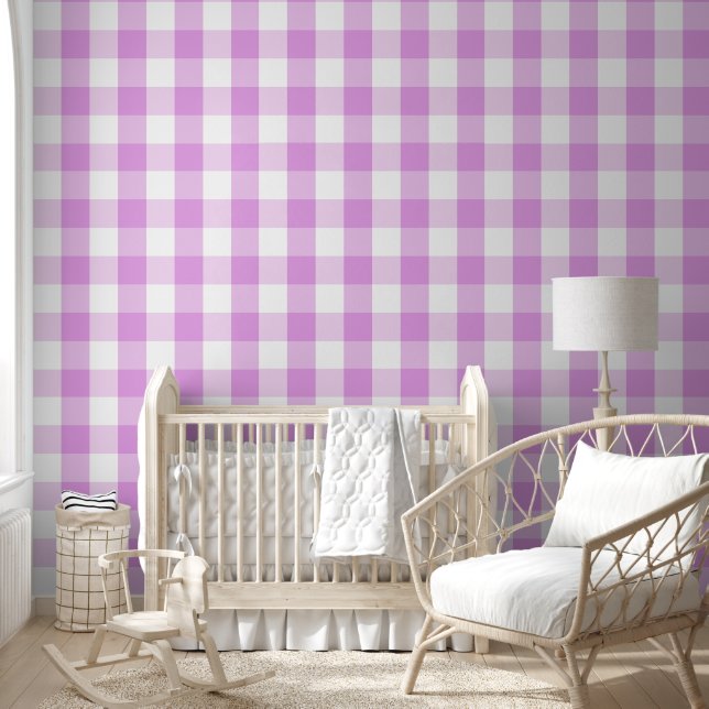 Papel Pintado Baby Pink Gingham (Niños)
