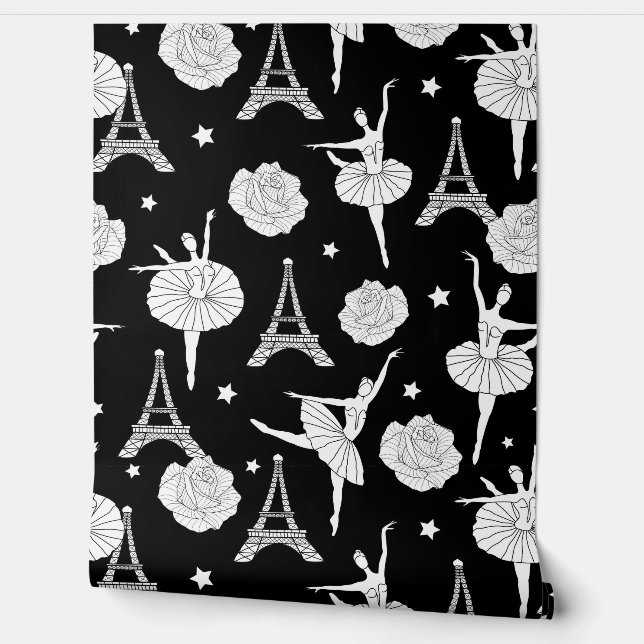Papel Pintado Bailarina y Torre Eiffel (Desenrollar)