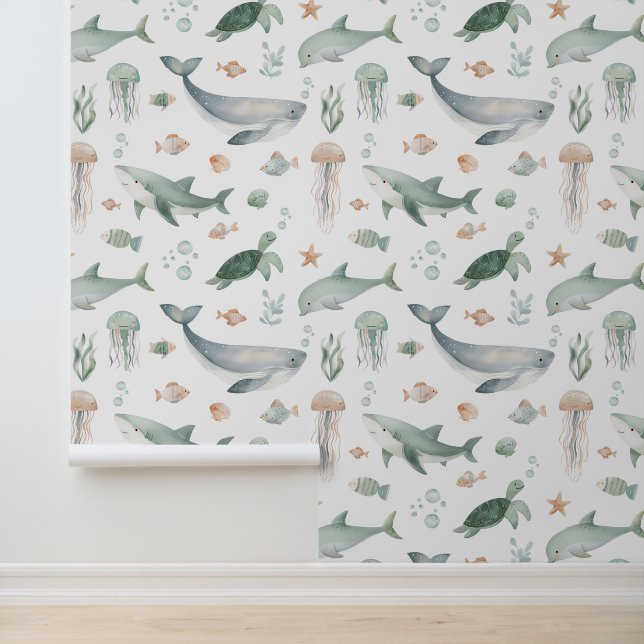 Papel Pintado Bajo el mar Ocean Boys Nursery Kids Room (Solicitud)