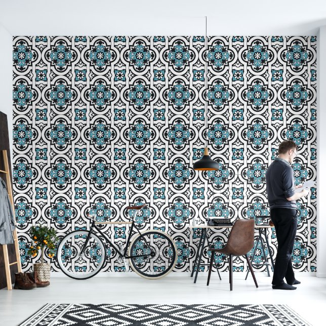Papel Pintado Baldosa portuguesa (Sala de estar)