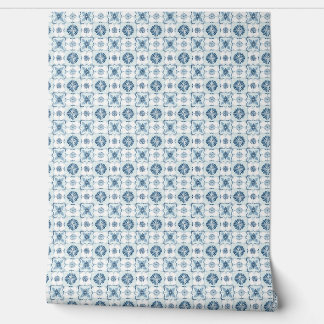 Papel Pintado Baldosas de armonía oceánica Mini Suave Verde azul