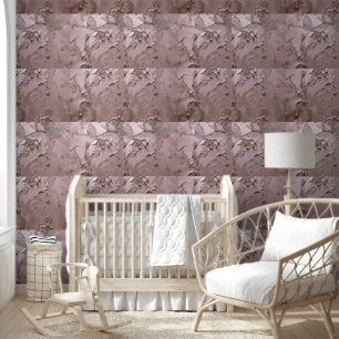Papel Pintado Baldosas de yeso metálico rosa rubor