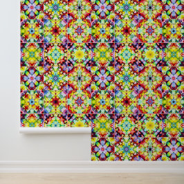 Papel Pintado Baldosas mediterráneas, mosaicos de tinta de alcoh