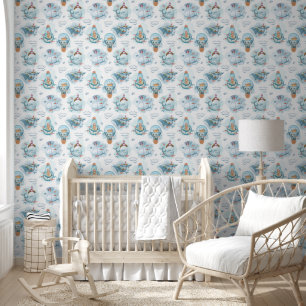 Papel Pintado Ballena Adorable Acuarela Decoración Náutica para 