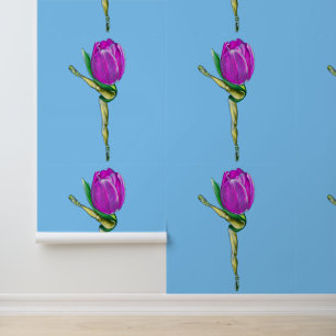 Papel Pintado Ballerina Tulip Ballet Bailarina Pintura de Arte