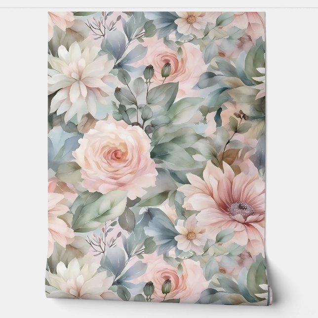 Papel Pintado Ballet Bridal Botánico de Rubefacción (Desenrollar)