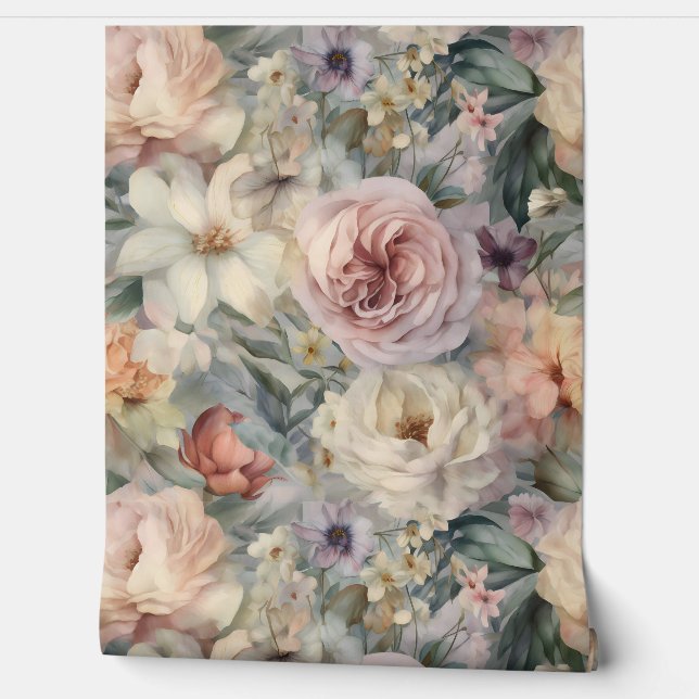 Papel Pintado Ballet Bridal Botánico de Rubefacción (Desenrollar)