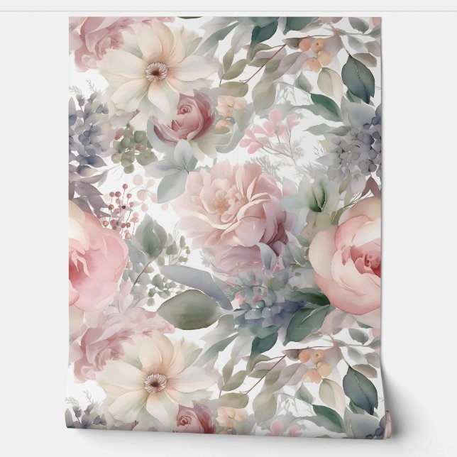 Papel Pintado Ballet Bridal Botánico de Rubefacción (Desenrollar)