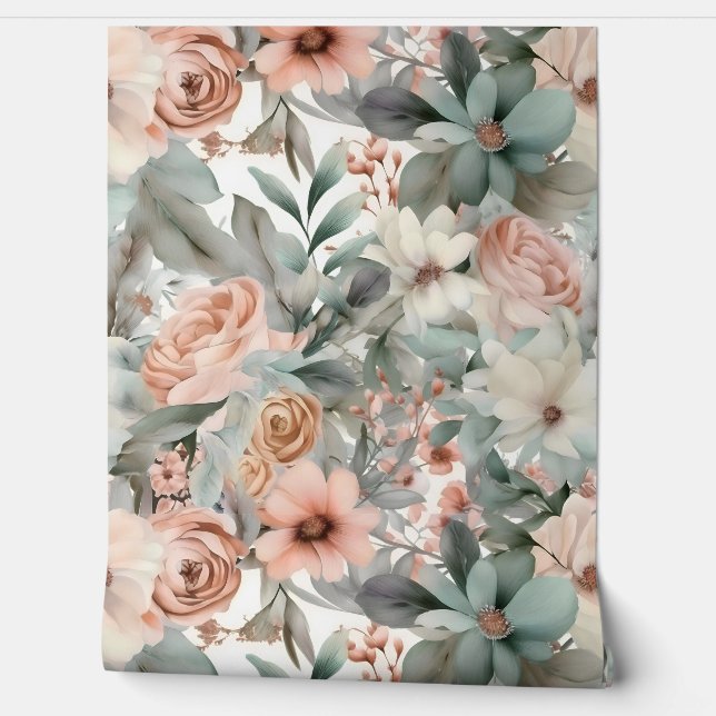 Papel Pintado Ballet Bridal Botánico de Rubefacción (Desenrollar)