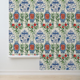 Papel Pintado Bamboo Ginger Jar Patrón Chino Peinado Y Palo