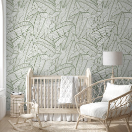Papel Pintado Banana tropical deja la línea Art Sage Green