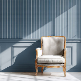 Papel Pintado Banda de pinza - Naval + Blanco