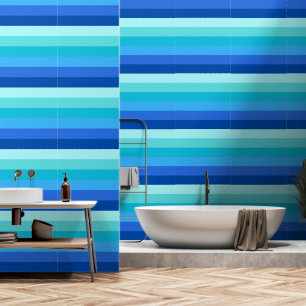 Papel Pintado Banda horizontal azul oceánica