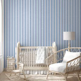 Papel Pintado Banda vertical azul y blanco personalizado