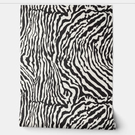 Papel Pintado Banda zebra clásica negro y blanco
