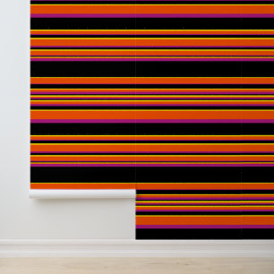 Papel Pintado Bandas complejas: negro, rosa, Naranja y amarillo