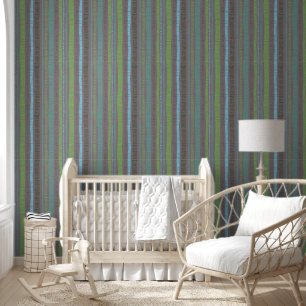 Papel Pintado Bandas de boho verticales verdes verdes orgánicos