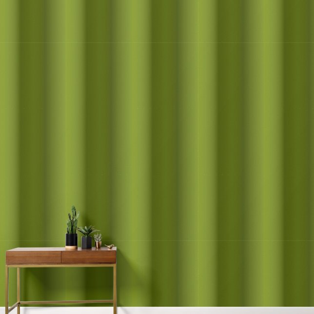 Papel Pintado Bandas de efecto 3D verde moderno (Pasillo)