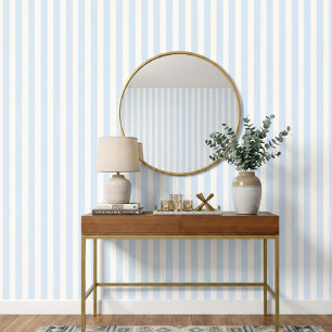 Papel Pintado Bandas de marfil azules suaves Minimalistas