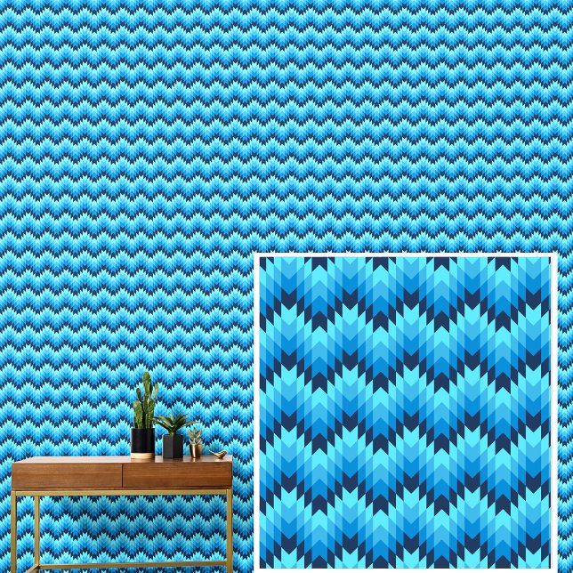 Papel Pintado Bandas de ondas geométricas azules (Subido por el creador)