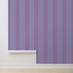 Papel Pintado Bandas elegantes en azul suave y violeta