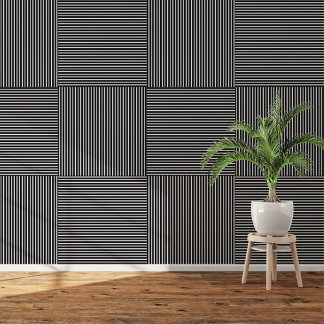 Papel Pintado Bandas modernas en blanco y negro: pelar y pegar