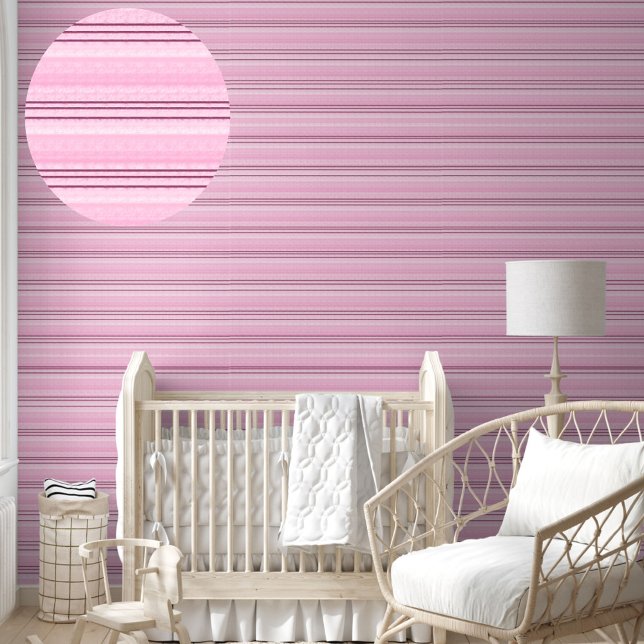 Papel Pintado Bandas rosadas modernas Pelar y pegar Pastel suave (Subido por el creador)