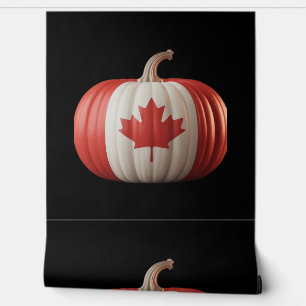 Papel Pintado Bandera Canadiense Calabaza Maple Leaf Acción de G
