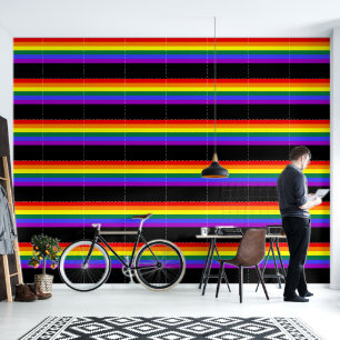 Papel Pintado Bandera del orgullo LGBTQ en negro