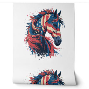 Papel Pintado Bandera estadounidense del caballo