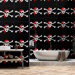 Papel Pintado Bandera pirata de Bandana roja negra