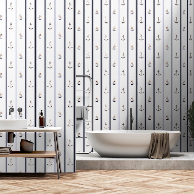 Papel Pintado Baño Náutico (Baño)
