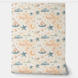 Papel Pintado Barcos de Vela y Estrellas Soñadores