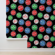 Barra estampada con botellas de cerveza