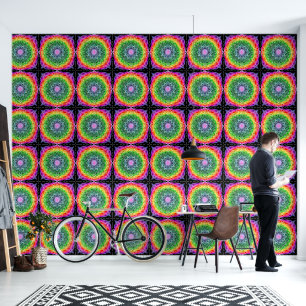 Papel Pintado Barrio arco iris dibujado a mano Mandala