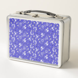 Papel pintado barroco - patrón de flores azules