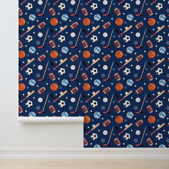 Papel Pintado Baseball sports Pattern  (Solicitud)