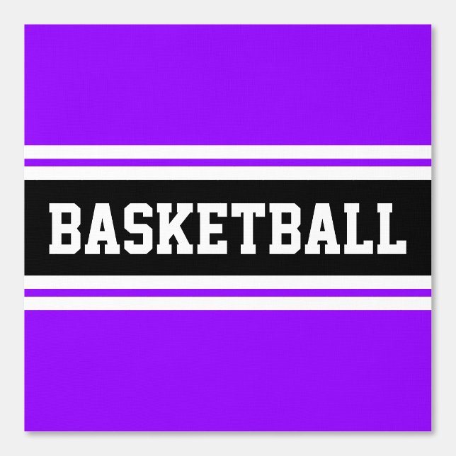Papel Pintado BASKETBALL Fun Bright Purple Black Strips (Anverso)